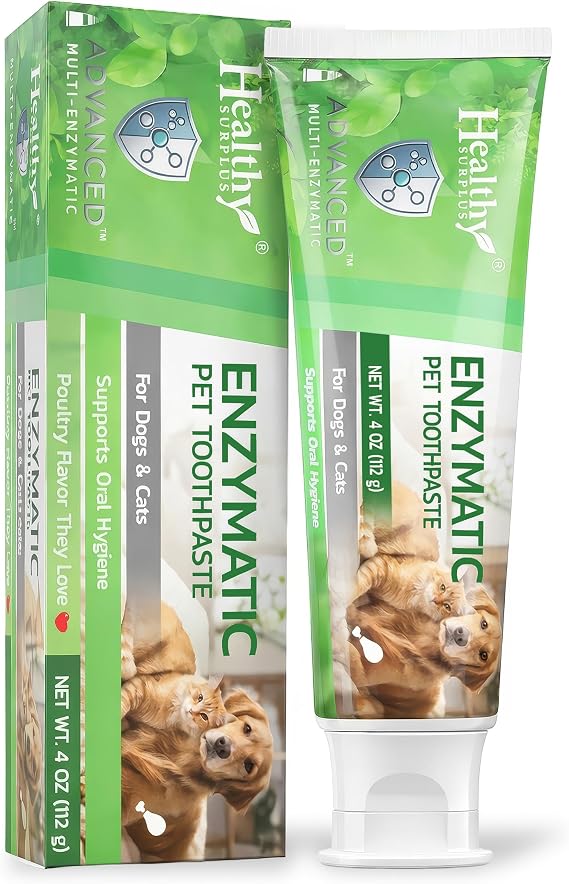 Healthy Surplus 4 Oz - Enzymatic Dog Toothpaste (Poultry - Chicken Flavor) for Dogs & Cats - Fresh Breath, Plaque & Tartar Control - Advanced 5-Enzyme Pet Toothpaste