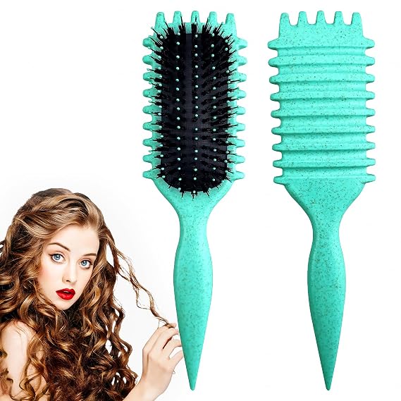 Candy Brush,Curly Hair Brush,Curl Defining Brush,Shaping and Defining Curls for Women Hair Brush for Combing and Shaping,Reduce Pulling and Curl Separation For Defined Curls(green)