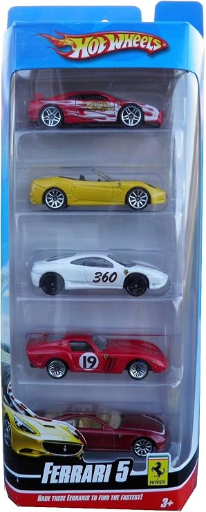 Hot Wheels 5 pack Race, Ferrari Vehicle Gift Pack Car Toys