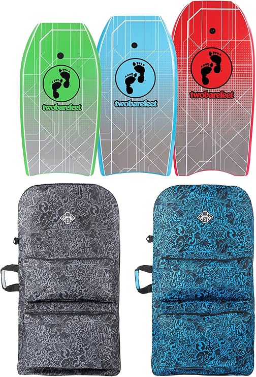 Two Bare Feet Space Double Bodyboard and Boardbag Package - 33" 37" 41" 42" 44" Bodyboards for Adults & Kids …