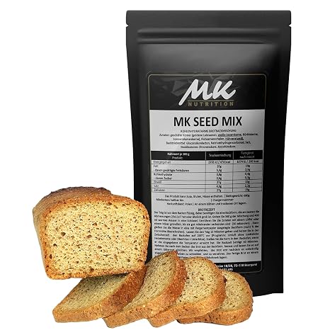 Keto Bread 0.4 g Carbs MK Seed Mix 680 g for 2 Loaves (1.2 kg) Protein Bread Baking Mix Low Carbohydrate Keto Bread 15 g Protein for Low Carb Keto & Diabetics