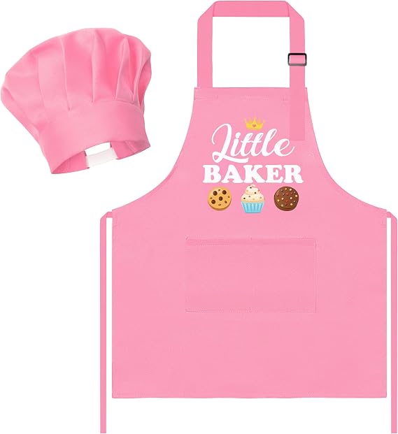 R HORSE 2Pcs Kid Apron And Chef Hat Set