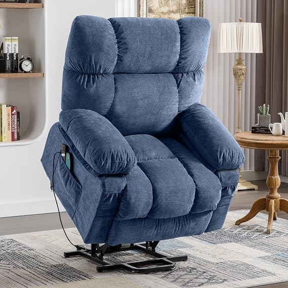 Fantasylab Power Lift Recliner Chairs Modern Power Lift Chair with Heat and Massage Lift Chair Recliners for Elderly Recliner Sofa, USB Port Remote Control, Adjustable Furniture
