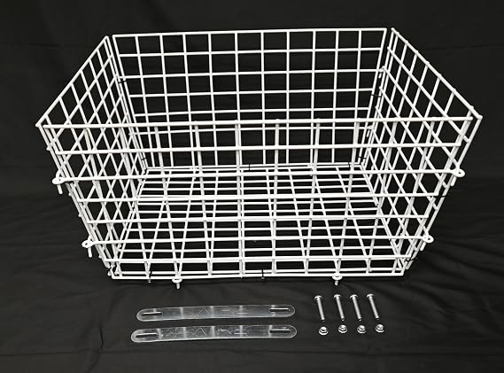 Tricycle Basket for Adults White Color Big Rear Basket Steel Strong