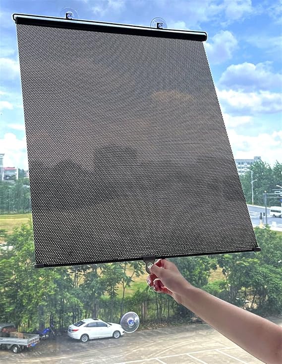 Suction Cup Blind for Windows/Car, Adjustable PVC Blackout Blind, Stick on Sun Shades Car Windows, for Car Side/rear Window, Bedroom, Kitchen, Shield From the Sun, No need to Drill Holes (Color : B