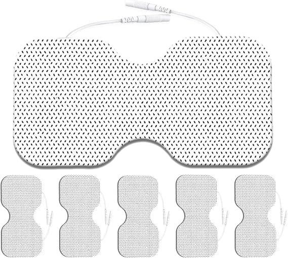 Tens Unit Electrode Pads 4x8" for Back Pain Relief Extra Large Butterfly Shaped EMS TENS Pads SM Electrodes Compatible with TENS 7000, AUVON TENS, 2mm Pin Connector- 6 Pcs