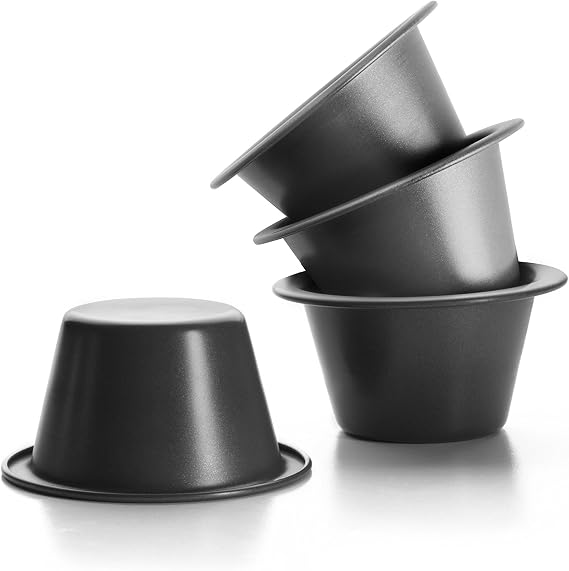 Ibili 827800 Set of 4 Mocha Caramel Cream Mould Stainless Steel 8 cm