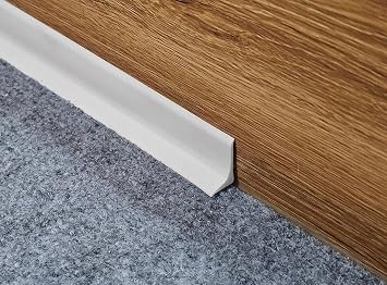 Wall & Floor Molding Trim, Peel and Stick, Flexible, Self Adhesive, L-Shape, Mini Baseboard Moulding Vinyl Trim for Cove Base, Corners, Countertops, Cabinet and More, 10ft, White