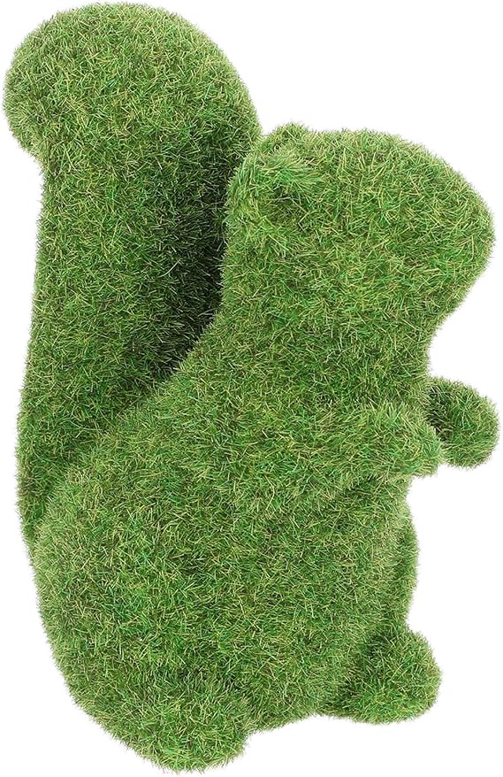 GANAZONO Flocking Squirrel Ornament Small Resin Squirrel Figurine 2.26X3.67X4In Indoor Outdoor Garden Decoration Rustic Animal Statue for Patio Lawn Desktop Display