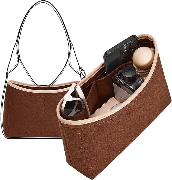 Purse Organizer Insert for Coach Brooklyn 28 Shoulder Bag, Brown