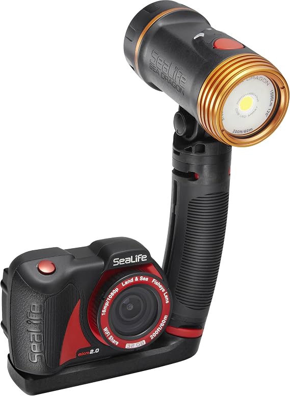 SeaLife Micro 2.0 Pro 1500 Set, Includes 32GB Underwater Wi-Fi Digital Camera, Sea Dragon 1500 Lumen Light, Sea Dragon Case, Flex-Connect Micro Tray and Grip