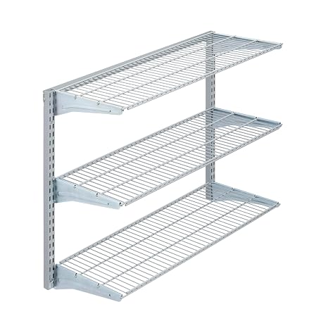 Triton Products 3 Tier Wire Shelving Unit for Home and Garage with 375 Lb Load Capacity 33" W x 31.5" H x 16" D (Gray)