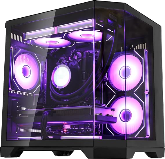 Ocean of Stars AI Gaming PC - RTX 5060 8GB - AMD Ryzen 7 9700X 8-Core 3.8 GHz-32GB DDR5 RAM- 1TB PCIe +1TB SATA SSD- 850W PSU-240mm AIO & ARGB Software - Windows 11 Prebuilt Computer - Black
