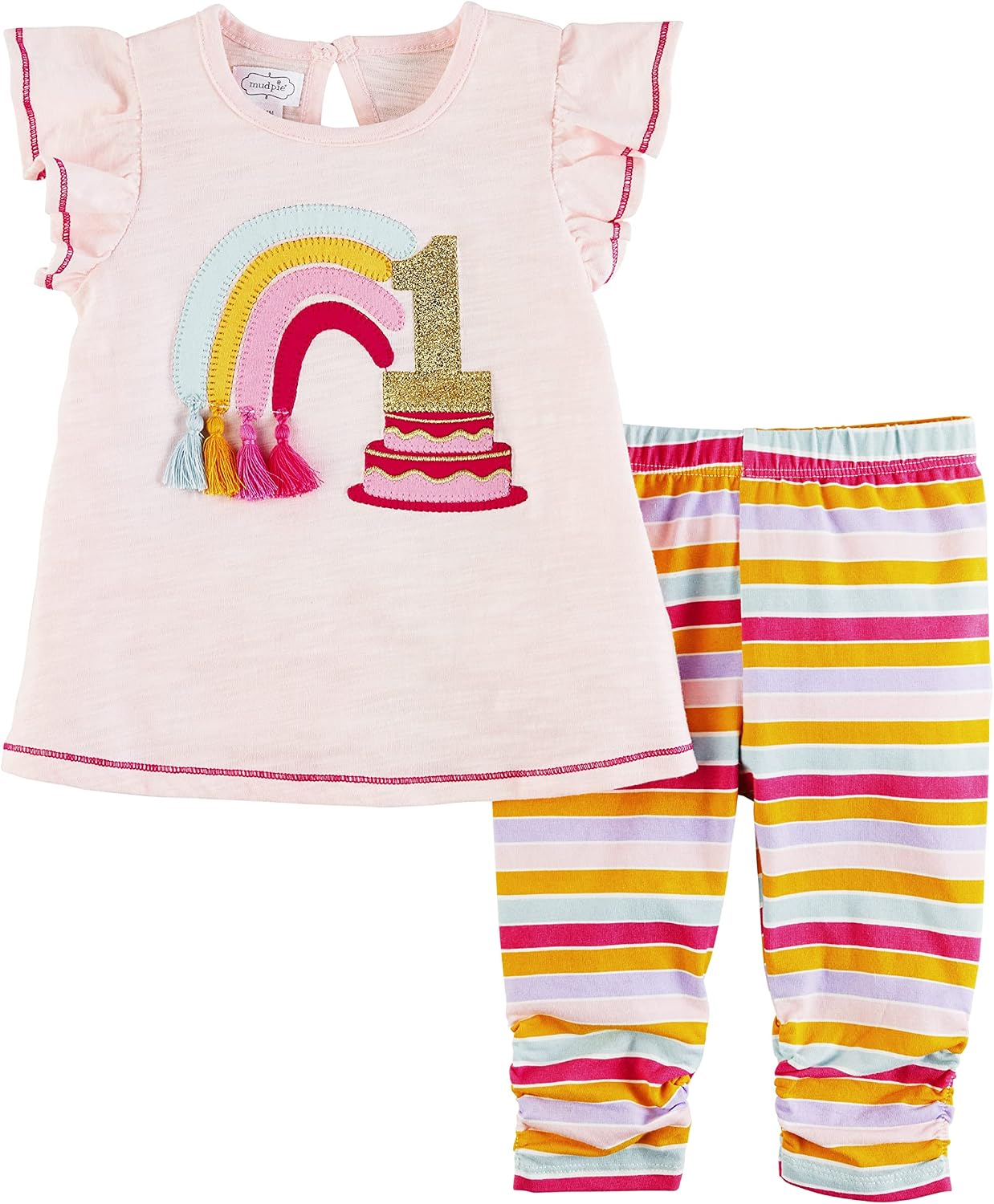 Mud Pie baby-girls Toddler Girl Birthday Tunic and Capri Set