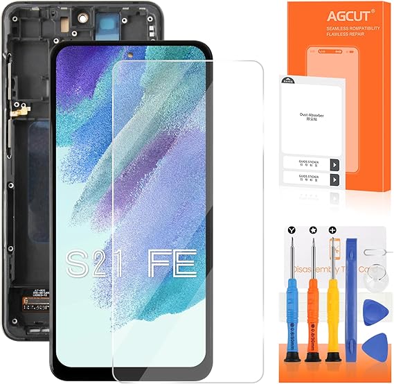 INCELL for Samsung Galaxy S21 FE Screen Replacement for Samsung S21 FE LCD Display SM-G990U SM-G990W LCD Digitizer Touch Assembly with Frame(No Fingerprint Function)