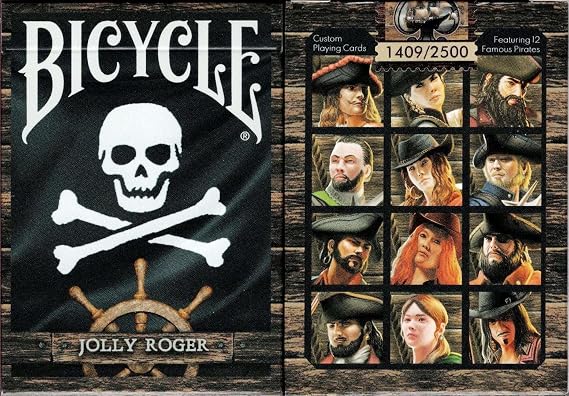 Jolly Roger Bicycle Playing Cards - Limited Edition Pirate-Themed Deck of Unique Black Playing Cards