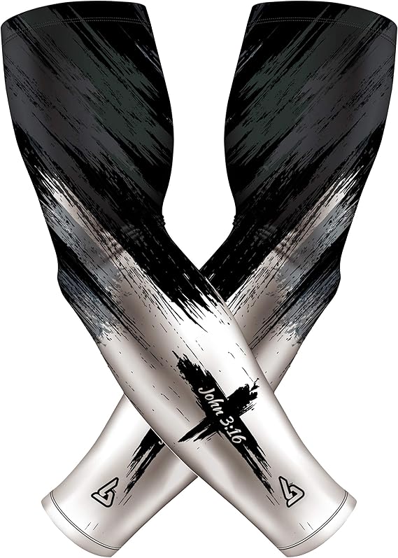 B-Driven Sports Pro Fit Compression Arm Sleeves for Men Women & Youth - Volleyball Golf Running Baseball Basketball - Pair