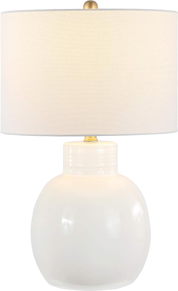 SAFAVIEH Lighting - Syra 24-Inch Ceramic Table Lamp - Ivory - Transitional Smooth Body Design - Ideal for Living Room, Bedroom, Entryway, Home Office - LED Bulb Included (TBL4360A)