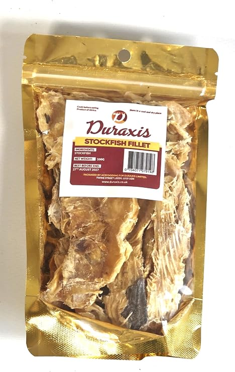 Duraxis Stockfish Fillet, 100g, (Premium Dried Stockfish)