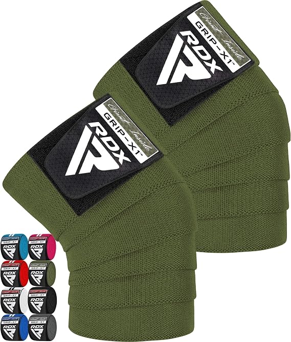 RDX Knee Wraps for Weightlifting, 78 Elasticated Straps Power Lifting Leg Press Support Gym Fitness Squats Workout Men Women