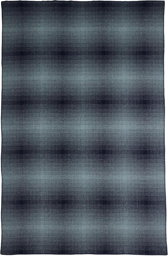 Pendleton Eco-Wise Easy Care 100% Wool Blanket, Responsibly Sourced, Heirloom Quality, Washable All Season Blanket, Full/Queen 90" x 96", Shale/Navy