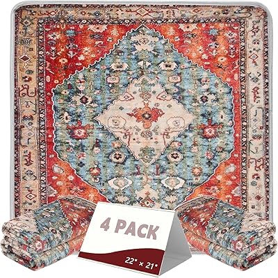 FUMMI 4 Pack Reusable Waterproof Incontinence Bed & Chair Pads, 22 x 21 Extra Heavy Absorbency, Soft Flannel Surface, Machine Washable for Dogs, Adults & Babies Red, 22 21