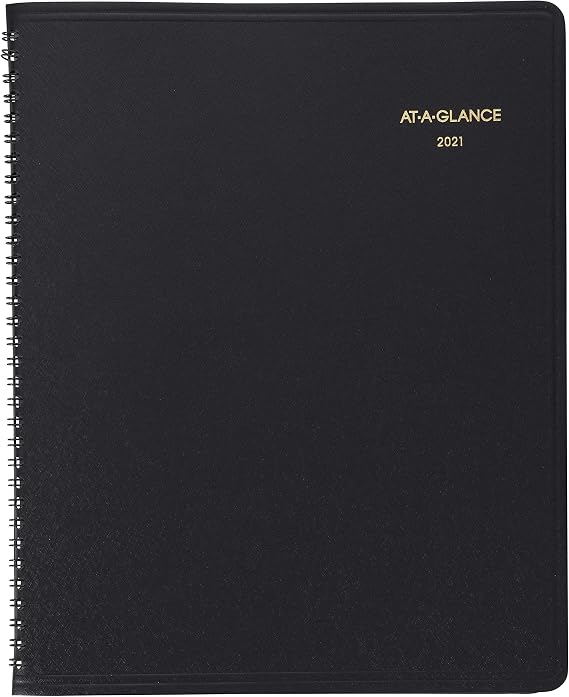 2021 Monthly Planner by AT-A-GLANCE, 9" x 11", Large, 15 Months, Black (702600521)