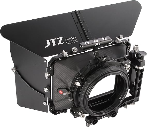 JTZ DP30 Cine Lens Carbon Fiber 4x4 Swing-Away Matte Box with 15mm/19mm Rod Rail Rig for Sony FS5 FS7 ARRI RED Canon C100 C200 C300 BM D Blackmagic BMPCC BMCC Pocket Cinema Panasonic Camera