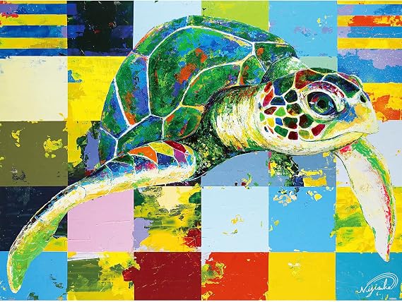 Pintoo Jigsaw Puzzles 1200 Piece for Adults - NiJiSuKe - Green Sea Turtle Beautiful Plastic Puzzle for Home Decor Zero Dust Easy Storage [H3522]