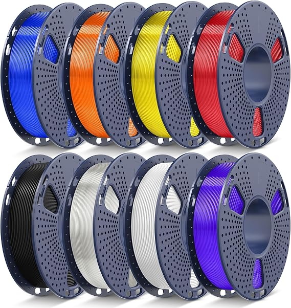JAYO PLA+ 3D Printer Filament Bundle 1.75mm, 8 Rolls, 250g/Spool, Total 2kg | High Toughness PLA Plus Multicolor, Low Warping, Mini Spools, Vacuum Sealed, 6 Transparent Color and 2 Solid Color