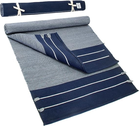 Gayo Handmade Organic Yoga Mat 100% Organic Cotton Yoga Mat - Exercise Workout Fitness Rug - Hand Woven Washable - 74" x 26"