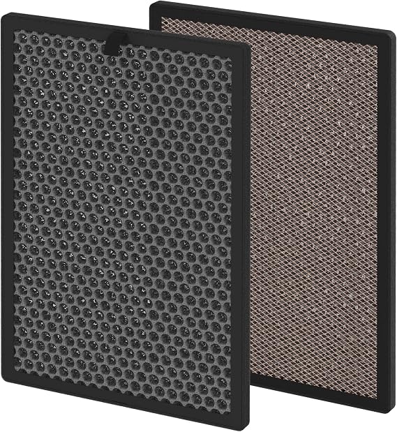 2 Packs Carbon Filters Compatible with Okaysou Airmax 8L Air Cleaner Purifier,2-in1 Duo-Filter with Activated Filter and Cold Cotalyst Filter
