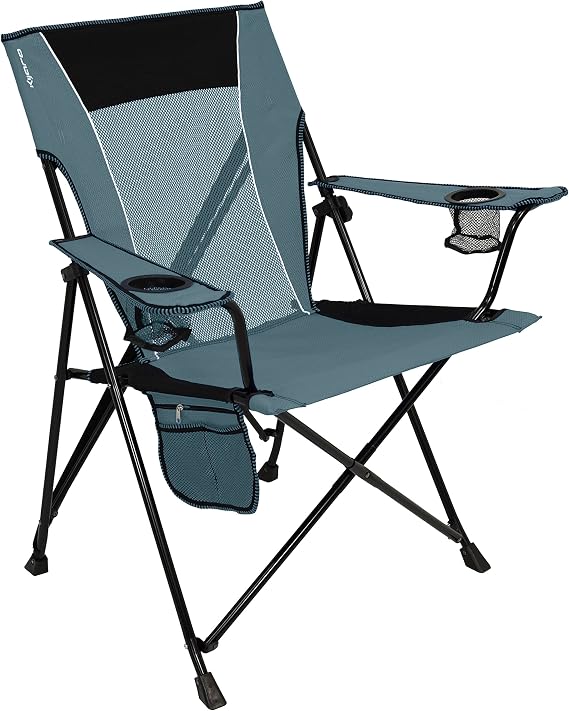 Kijaro Portable Camping Chairs - Enjoy the Outdoors with a Versatile Folding Sports Chair for Outdoor & Lawn - Dual Lock Feature Locks Position Hallet Peak Gray
