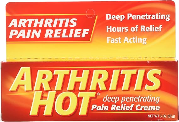 Arthritis Hot Penetrating Pain Relief Creme 3 oz., Fast Acting Creme With Menthol 10% (Pack of 6)