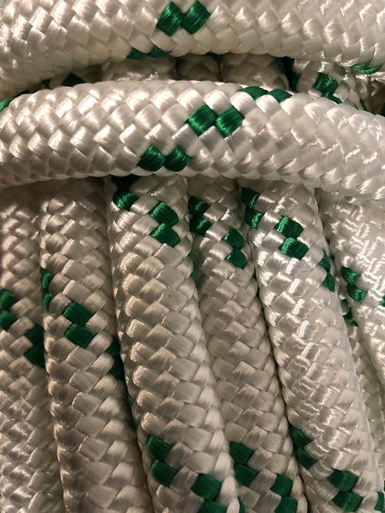 Double Braid Polyester Rope 916 inch White Green 100