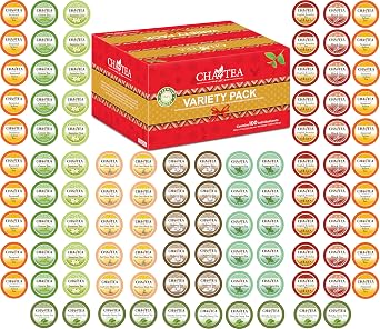 Cha4TEA 100-Count Variety Pack Tea, Compatible with Keurig Brewers, Includes Green, Black, Jasmine, Earl Grey, English Breakfast, Oolong, Peppermint, Matcha Green & 2 Seasonal Select Tea