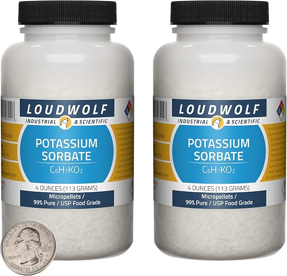Potassium Sorbate / 8 Ounces / 2 Bottles / 99% Pure USP Food Grade/Micropellets