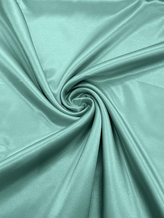 Crepe Back Satin Bridal Fabric Draper/Prom/Wedding/58" Inches Wide Japan Quality (Dolce Mint, 6 Yards)