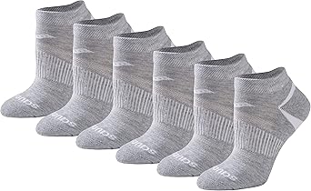 Saucony Womens RunDry Performance Selective Cushion Socks, Available in S-L 6, 12 Pairs