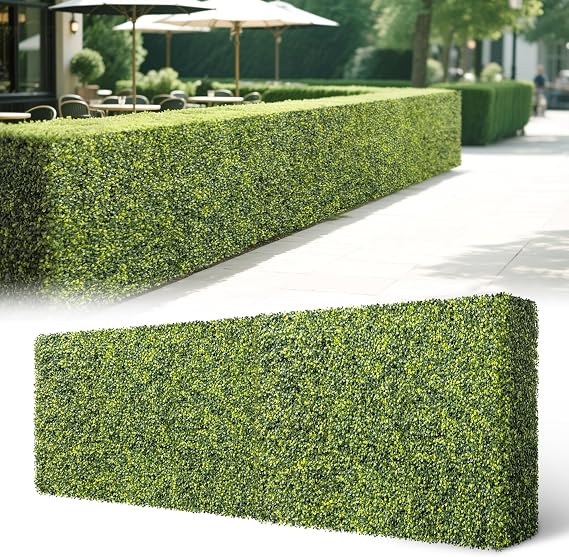 Patio 72" W x 18" H x 6" D Artificial Hedge Wall Panels, Green Wall Outdoor Boxwood Hedges, Faux Greenery Grass Backdrop, Privacy Screen Freestanding Room Divider, Garden Planter Decor