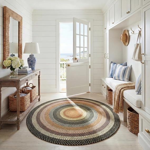 SAFAVIEH Braided Oval Rug 6x8, Braided Multi BRD308A
