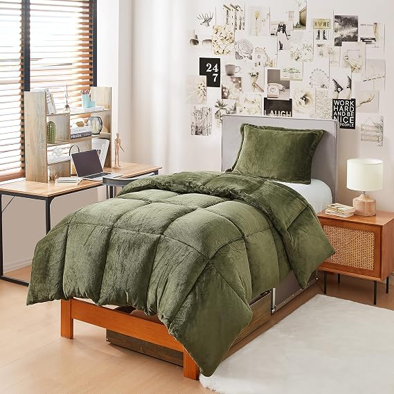 Thicker Than Thick Coma Inducer Twin Oversized Comforter Set - Winter Moss