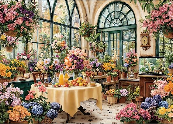 Jigsaw Puzzles for Adults 1000, Spring Flower Greenhouse Puzzle
