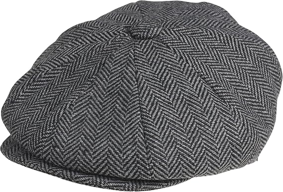 PEAKY BLINDERS 8 Piece 'Newsboy' Style Flat Cap -Tweed Wool Fabric Variations