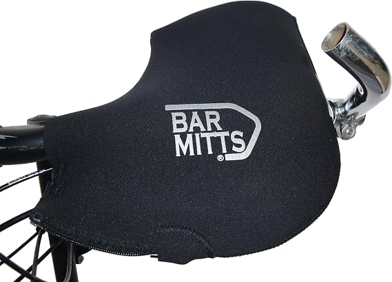 Bar Mitts Cold Weather Mountain/Commuter Bike Neoprene Handlebar Mittens, Two Bar End Openings, Small/Medium