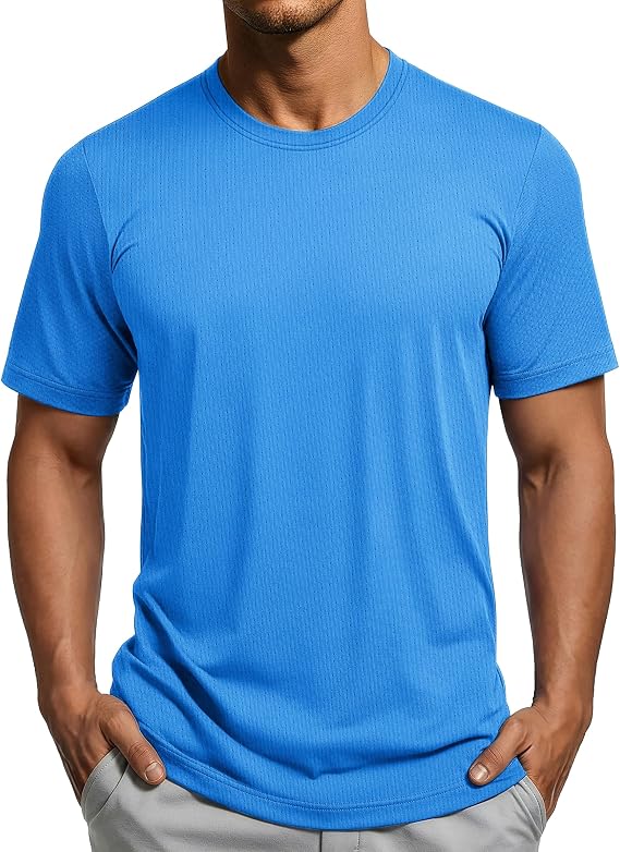 MAGCOMSEN Men's Short Sleeve Dry Fit Shirts Workout Gym Mesh Shirt Athletic Running Lightweight Performance Tshirt
