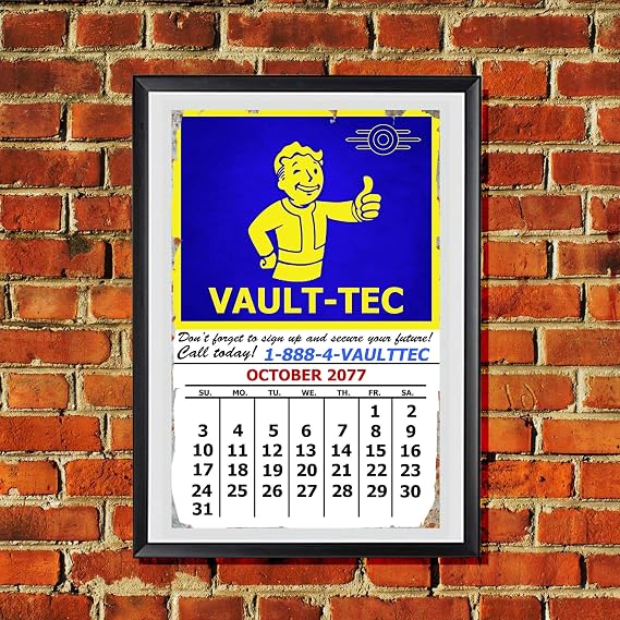 Fallout Vault-Tec CALENDAR Original Art Print 11x17
