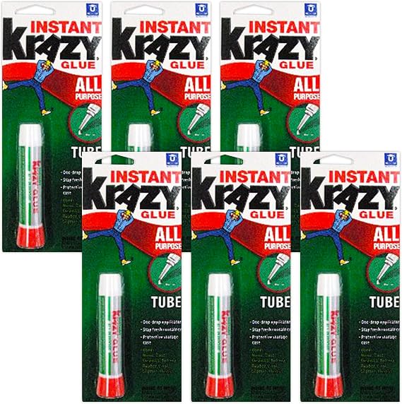 Krazy Glue All Purpose, Precision-Tip Applicator, 0.07oz (6 Pack) - Clear Gel Adhesive for Arts, Crafts, Repairs & Restorations