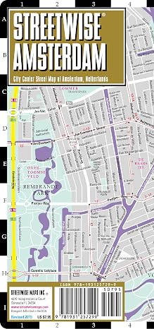 Streetwise Amsterdam Map - Laminated City Center Street Map of Amsterdam, Netherlands