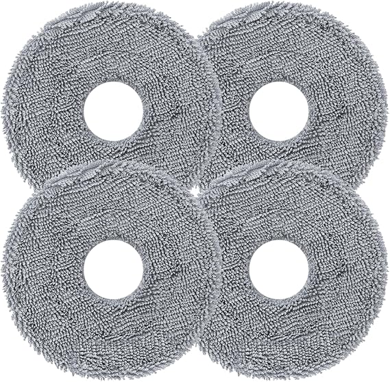 Roborock 4-Pack Replacement Mop Pads for Saros 20, Qrevo Edge 2, Saros 10R, Qrevo Edge 3 Pro, Qrevo 2 Pro, Qrevo CurvX, Saros Z70, Reusable Mop Pads for Hardwood Tile Marble Carpet